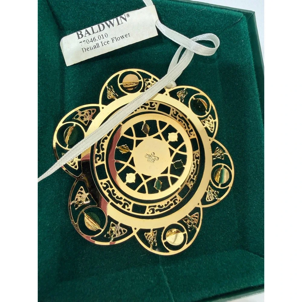 Baldwin 1999 Easter Seals Florida 24K Gold Brass Ice Flower Ornament Limited Ed